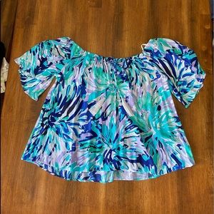 Lilly Pulitzer Off Shoulder Shirt, XL